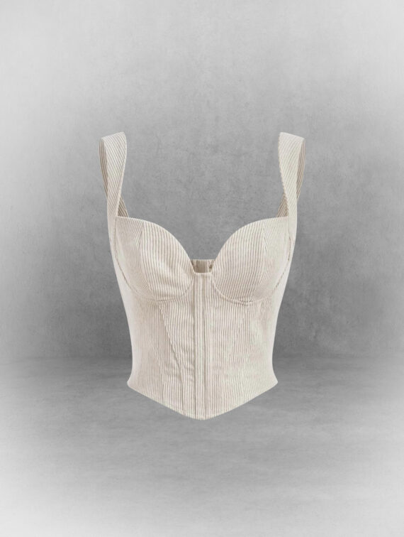 Asymmetrical Zipper Wide-Strap Corset Top
