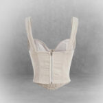 Asymmetrical Zipper Wide-Strap Corset Top - Image 2