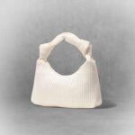 Beige Ruched Straw Bag - Image 2