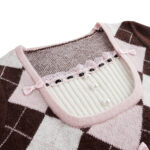Brown Geometric Slim Fit Knit Sweater - Image 3