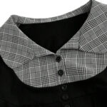 Puff Sleeve Plaid Crop Top with Ruffle Hem - Image 3