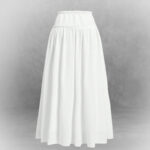 White High-Waist Flared Maxi Skirt - Image 2