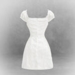 White Puff Sleeve A-Line Dress - Image 2