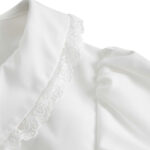 White Puff Sleeve Crop Shirt - Image 3